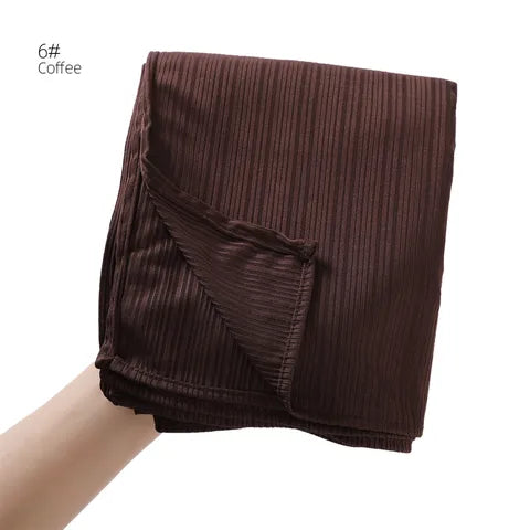 Brown Ribbed Hijab